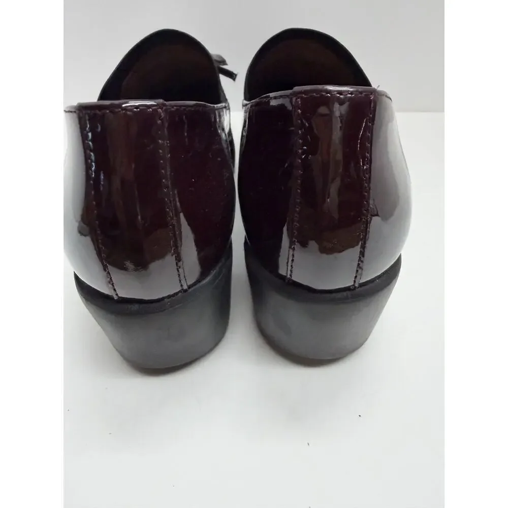 Wondersfly Women’s Patent Leather Burgundy Wedge Loafers with Tassels Size 40/9